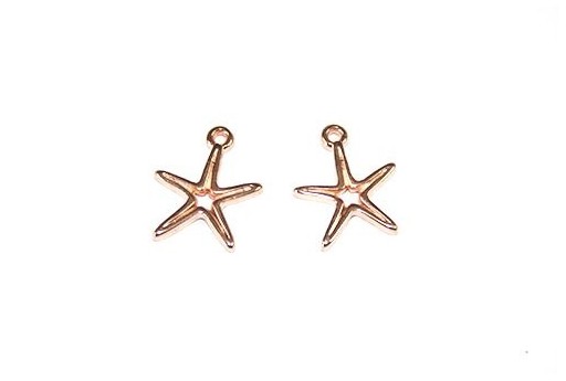 Starfish Wireframe Pendant Rose Gold 14x16mm -2pcs