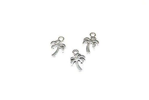 Palm Pendant Silver 8x11mm  - 4pcs