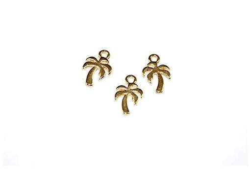 Palm Pendant Gold 8x11mm  - 4pcs