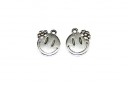 Silver Smiley Face With Flower Pendant 14x15mm  - 2pcs