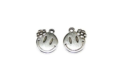 Pendente Smile Fiore Argento 14x15mm - 2pz