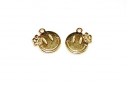 Gold Smiley Face With Flower Pendant 14x15mm  - 2pcs