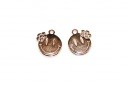 Rose Gold Smiley Face With Flower Pendant 14x15mm  - 2pcs