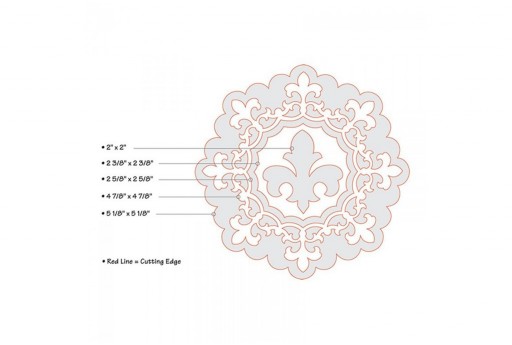Framelits Dies Frame Circle with Fleur de Lis Edging Sizzix 2