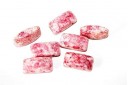 Czech Glass Beads Carrier Chalk White Teracota Red 17x9mm - 10pcs