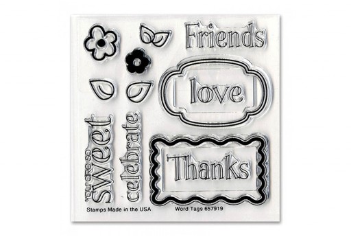 Set Fustelle Framelits + Timbri Words and Tags Sizzix 2