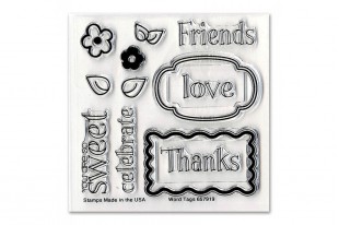 Set Fustelle Framelits + Timbri Words and Tags Sizzix