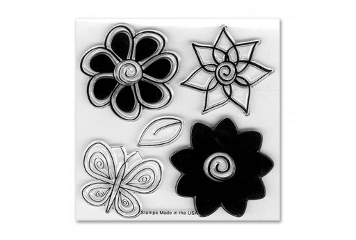 Framelits Dies + Coordinate Stamps Flowers n.4 Sizzix 2