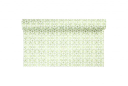 Patterned Soft Felt 1,5mm White and Green 45cm x 1mt
