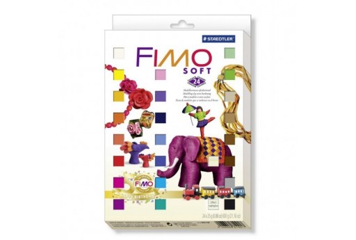 Kit Fimo Soft 24 colori + 4 Stampi metallo