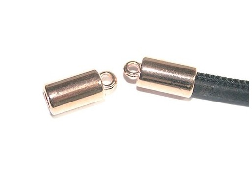 Terminale con Asola Oro Rosa 17x8mm - Foro 5mm - 2pz