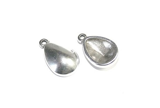 Antique Silver Drop Shape Swarovski 4320 13x21mm - 2pcs