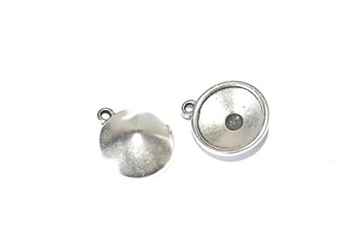 Antique Silver Setting for Rivoli Swarovski 12mm - 2pcs