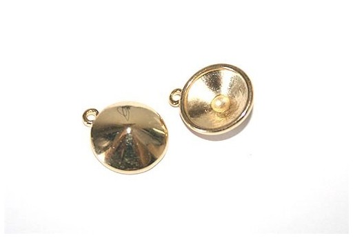 Castone Pendente Oro per Rivoli Swarovski 12mm - 2pz