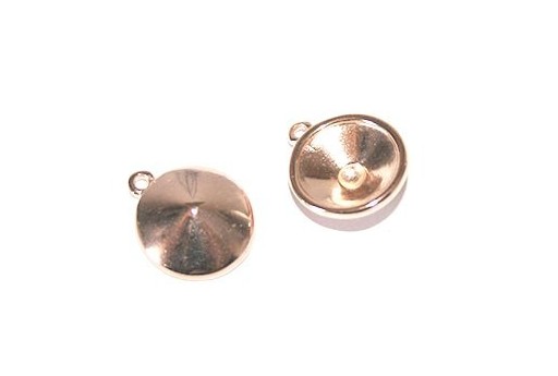 Rose Gold Setting for Rivoli Swarovski 12mm - 2pcs