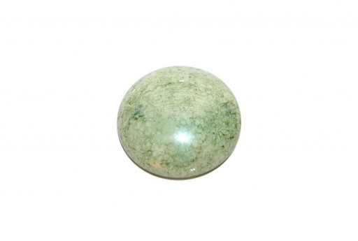 Cabochon Par Puca® Opaque White Green Luster 25mm - 1pcs