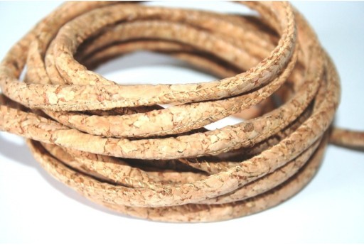 Cork Cord Beige 5mm - 50cm