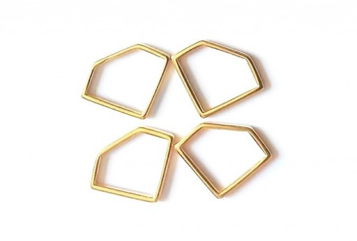 Diamond Wireframe Gold 19x14mm - 2pcs