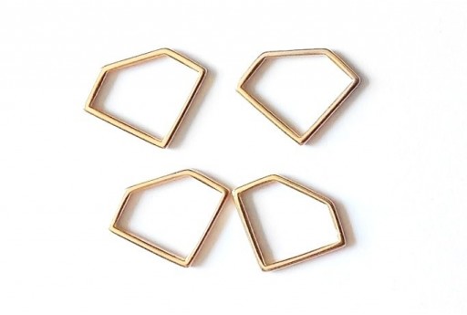 Diamond Wireframe Rose Gold 19x14mm - 2pcs