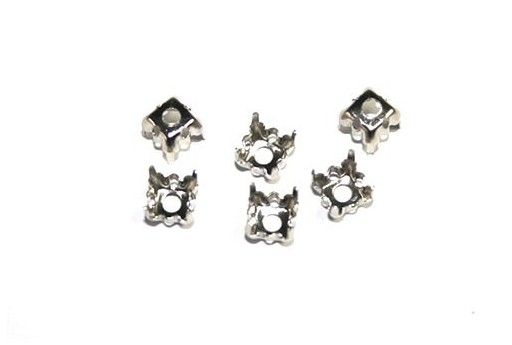 Platinum Setting for Chaton 1088 6x6mm - 14pcs