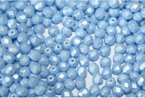 Fire Polished Beads Powdery Pastel Blue 4mm - 60pz