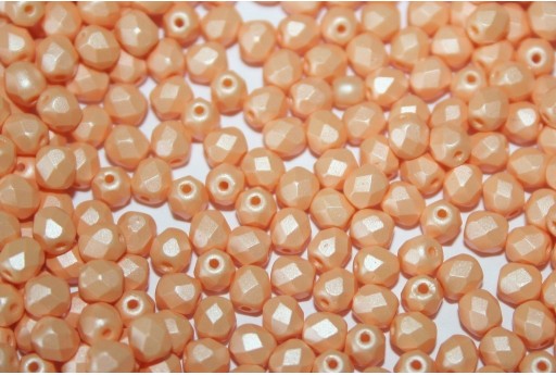 Fire Polished Beads Powdery Pastel Orange 4mm - 60pz