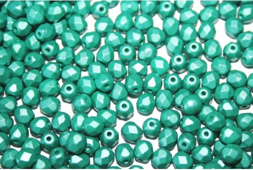 Fire Polished Beads Powdery Teal 4mm - 60pz