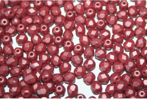 Fire Polished Beads Powdery Bordeaux 4mm - 60pz