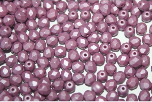 Fire Polished Beads Powdery Lavender 4mm - 60pz