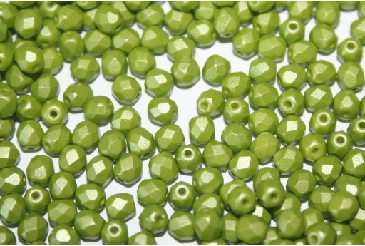 Fire Polished Beads Powdery Lime 4mm - 60pz