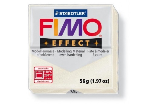 Pasta Fimo Effect 56 gr. Bianco Perlato Metallico Col.08
