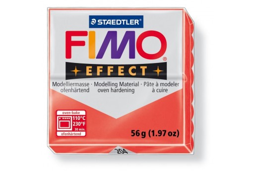 Pasta Fimo Effect 56 gr. Rosso Traslucido Col.204