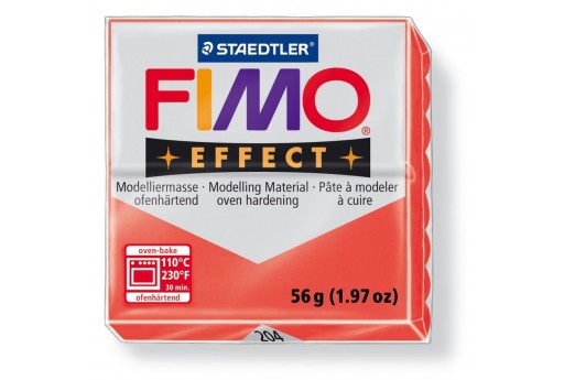 Fimo Effect Polymer Clay 56g Translucent Red Col.204