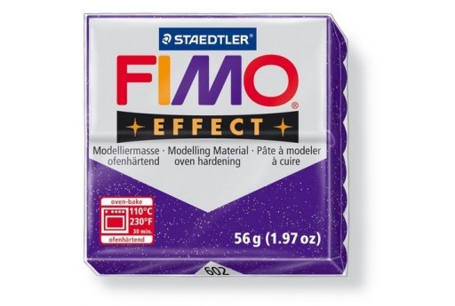 Fimo Effect Polymer Clay 56g Glitter Lila Col.602