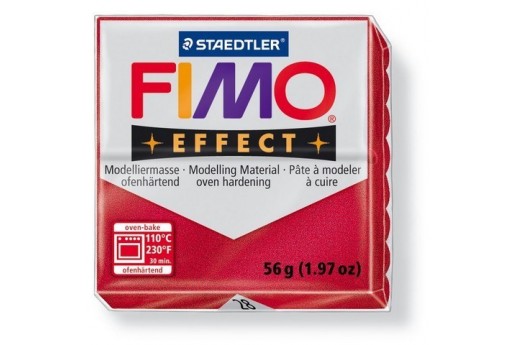 Pasta Fimo Effect 56 gr. Rosso Rubino Metallico Col.28