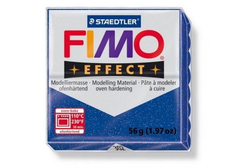 Fimo Effect Polymer Clay 56g Glitter Blue Col.302