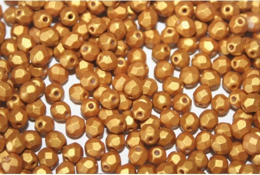 Fire Polished Beads Gold Shine Gold 4mm - 60pz
