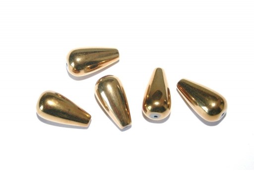 Gold Hematite Drops 8x15mm - 24pcs