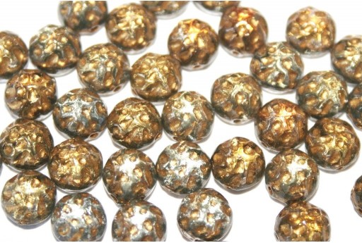 Cabochon Due Fori Baroque Backlit Menthol Gold 7mm - 12pz