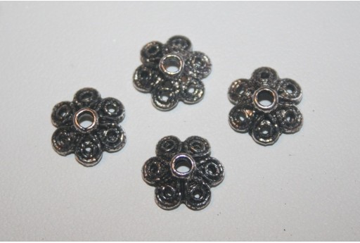 12 Coppette Argento Tibetano 12,5mm TIB64