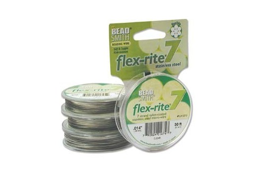 Cavetto Acciaio Flexrite Platino 0,35mm 9,14mt.