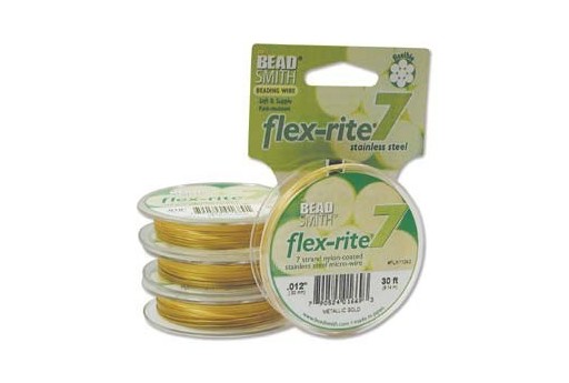 Flexrite Nylon-Coated Steel Beading Wire Gold 0,30mm - 9,14m