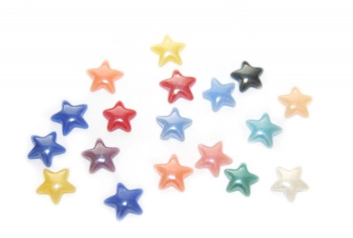 Ceramic Cabochon Mix Color Star 8mm - 60pcs