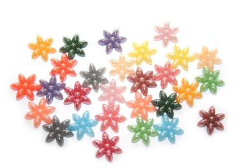 Ceramic Cabochon Mix Color Flower 10x12mm - 42pcs