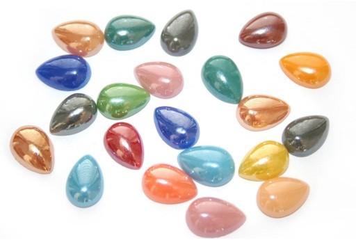 Cabochon in Ceramica Mix Color Goccia 12x8mm - 30pz