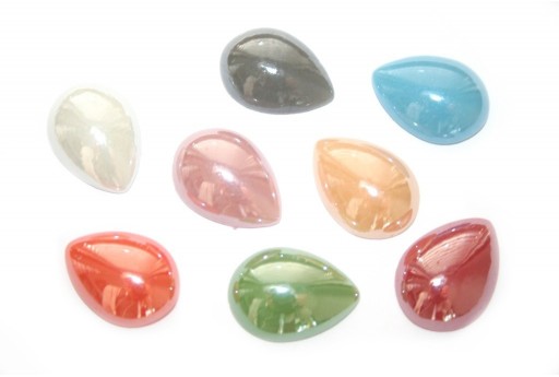 Cabochon in Ceramica Mix Color Goccia 13x18mm - 12pz