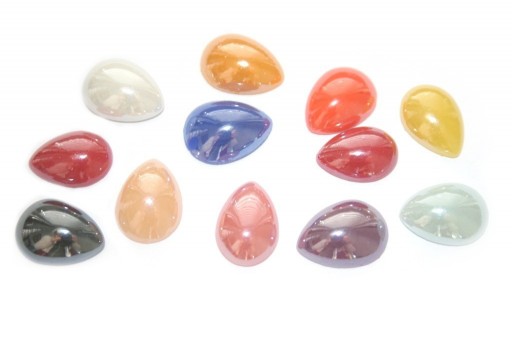 Cabochon in Ceramica Mix Color Goccia 14x10mm - 22pz