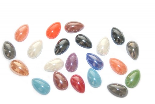 Ceramic Cabochon Mix Color Drop 10x6mm - 50pcs