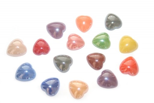 Cabochon in Ceramica Mix Color Cuore 10mm - 30pz