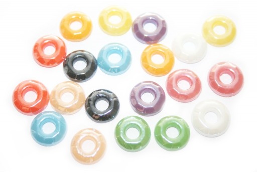 Ceramic Cabochon Mix Color Donut 12mm - 30pcs